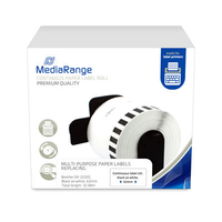 MEDIARANGE MRBDK22205 - White - Non-adhesive printer label - Continuous label - Paper - Universal - Rectangle