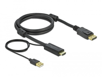 [9549215000] Delock 85963 - 1 m - HDMI Type A (Standard) - DisplayPort + USB Type-A - Male - Male - Straight