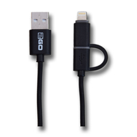 ACV 2GO 795636 - 1 m - USB A - Micro-USB B/Lightning - Schwarz