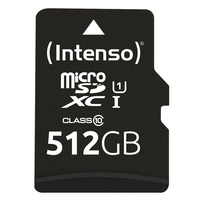 [12650150000] Intenso microSD 512GB UHS-I Perf CL10| Performance - 512 GB - MicroSD - Class 10 - UHS-I - Class 1 (U1) - Shock resistant - Temperature proof - Waterproof - X-ray proof