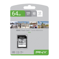 [7459796000] PNY Elite - 64 GB - SDXC - Class 10 - UHS-I - Class 1 (U1) - Black