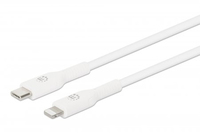 [15059009000] Manhattan USB-C to Lightning Cable - Charge & Sync - 2m - White - For Apple iPhone/iPad/iPod - Male to Male - MFi Certified (Apple approval program) - 480 Mbps (USB 2.0) - Hi-Speed USB - Lifetime Warranty - Box - White - USB C - Lightning - 2 m - Male - Male