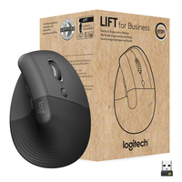 [13264645000] Logitech Lift Vertical Ergonomic Mouse for Business - Right-hand - Vertical design - Optical - RF Wireless + Bluetooth - 4000 DPI - Graphite