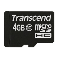 [2095656000] Transcend TS4GUSDC10 - 4 GB - MicroSDHC - Klasse 10 - NAND - 90 MB/s - Schwarz