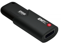 [9751819000] EMTEC B120 Click Secure - 256 GB - USB Typ-A - 3.2 Gen 2 (3.1 Gen 2) - Dia - Schwarz