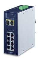 [3698331000] Planet IP30 industrieller 8x 1000TP + 2x 100/1000F SFP Full Managed Ethernet Switch (-40 bis 75ø C) - Managed - L2+ - Gigabit Ethernet (10/100/1000) - Vollduplex - Wandmontage