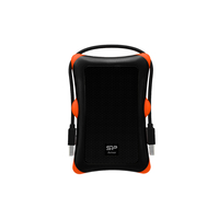 Silicon Power Armor A30 - HDD/SSD enclosure - USB connectivity - Black - Orange