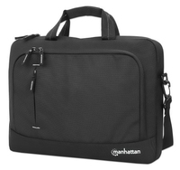 [15191087000] Manhattan Helsinki Eco Friendly Laptop Bag 14.1" - Top Loader - Black - Padded Notebook Compartment - Front and Multiple Interior Pockets - Padded Handle - Trolley Strap - Recycled Materials - Black - Shoulder Strap (removable) - Notebook Case - Three Year Warranty