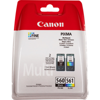 [7753255000] Canon PG-560 Schwarz und CL-561 Farbe Multipack - 7,5 ml - 8,3 ml - 180 Seiten - 180 Seiten - 2 Stück(e) - Multipack
