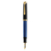 [15268935000] Pelikan M600 - Black - Blue - Gold - Built-in filling system - Gold - Italic nib - Gold/Rhodium - Fine