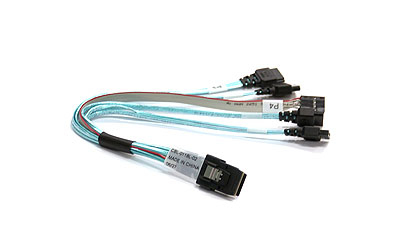 [1014720000] Supermicro IPASS -> 4 SATA Cable - 23-cm - 0.23 m - Blue