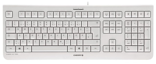 Cherry KC 1000 - Keyboard - Laser - 4 keys QWERTZ - Gray, White