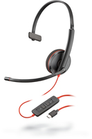 [8912468000] Poly Blackwire C3210 - Kopfhörer - Kopfband - Büro/Callcenter - Schwarz - Binaural - Lautstärke + - Lautsärke -