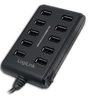 [2105769000] LogiLink USB 2.0 10-Port Hub with On/Off Switch - 480 Mbit/s - Status - Windows 98SE/ME/200/XP/Vista/2003/7 - 290 g - 143 x 230 x 70 mm