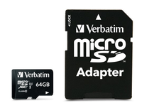 Verbatim PRO - Flash-Speicherkarte (SD-Adapter inbegriffen) - 64 GB
