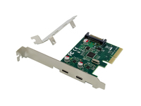 [13901146000] Conceptronic EMRICK 2-Port USB 3.2 Gen 2 Typ-C PCI-Express-Karte - PCIe - USB 3.2 Gen 2 (3.1 Gen 2) - PCI 2.0 - SATA 15-Pin - Grün - PC