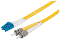 [4803295000] Intellinet Fiber Optic Patch Cable - OS2 - LC/ST - 3m - Yellow - Duplex - Single-Mode - 9/125 µm - LSZH - Fibre - Lifetime Warranty - Polybag - 3 m - OS2 - LC - ST