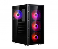 [10203996000] Spire VISION 7025 RGB - Midi Tower - PC - Black - ATX - micro ATX - SPCC - Blue - Green - Red