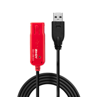 [5560236000] Lindy USB 2.0 Active Extension 30m - 30 m - USB A - USB A - USB 2.0 - Male/Female - Black - Red