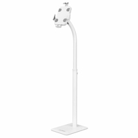 Manhattan Floor Stand (Anti theft) for Tablet and iPad - Universal - 360° Rotation - Tilt +20° to -110° - White - Lockable - Tablets 7.9" to 11" - Height adjustable 790 to 1190mm,Extendable clamps: height 200 to 246mm/width 129 to 181mm,Can be bolted to floor (part