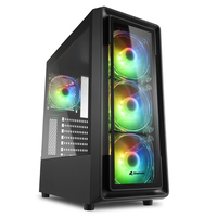 Sharkoon TK4 RGB - Midi Tower - PC - Black - ATX - micro ATX - Mini-ITX - Multi - Case fans