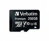 [8602699000] Verbatim Premium U1 - 256 GB - MicroSDXC - Class 10 - UHS-I - 90 MB/s - 10 MB/s