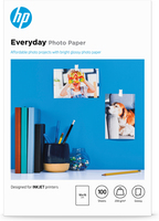 HP Everyday-Fotopapier glänzend - 100 Blatt/10 x 15 cm - Glanz - 200 g/m² - 10x15 cm - Weiß - 100 Blätter - 15 - 30 °C