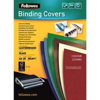 Fellowes FSC Certified Leathergrain Covers - A4 - Paper - Black - 298 mm - 212 mm - 1 mm