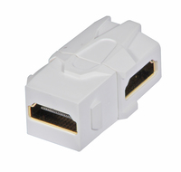 [3601768000] Lindy HDMI 90° female coupler keystone for wall box - HDMI - HDMI - Female - Female - Gold - White