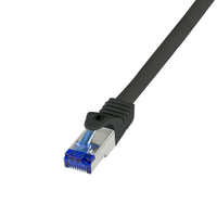 [12309024000] LogiLink Patchkabel Ultraflex Cat.6a S/Ftp schwarz 1 m - Kabel - Netzwerk
