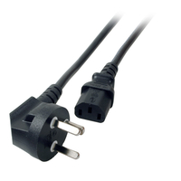 [49561000] EFB Elektronik Netzleitung Dänemark DPin 90° - C13 180°, schwarz, 1.8 m, 3 x 0.75 mm²