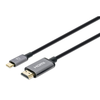 Manhattan 153591 - 1 m - HDMI Typ A (Standard) - USB Typ-C - Männlich - Männlich - Gerade
