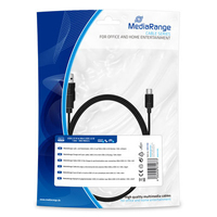 MEDIARANGE Charge and sync cable - USB 2.0 to mini USB 2.0 B plug - 1.8m - black - 1.8 m - USB A - Mini-USB B - USB 2.0 - 480 Mbit/s - Black