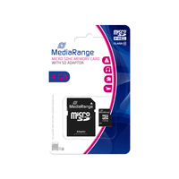 MEDIARANGE MR956 - 4 GB - MicroSDHC - Class 10 - 15 MB/s - 10 MB/s - Black