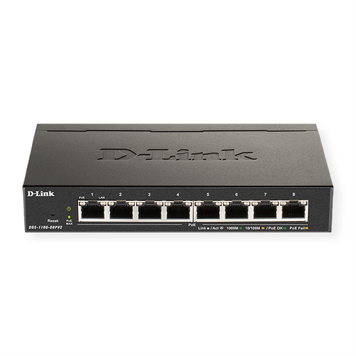 [2916092005] D-Link DGS 1100-08PV2 - Switch - Smart - 8 x 10/100/1000 PoE - - 1 - - 1 - Switch - 1 Gbps