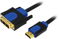 [1835798000] LogiLink CHB3105 - 5 m - HDMI - DVI-D - Gold - Black - Blue - Male/Male