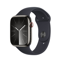 [16702845000] Apple Watch Series 9 GPS+ Cellular 45 mm Edelstahlgehäuse Graphit Sportarmband