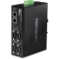 [12913870000] TRENDnet TI-M42 - Schwarz - IP30 - 4 x Serial (DB-9) ports - 10,100 Mbit/s - IEEE 802.3 - IEEE 802.3u - IEEE 802.3x - RS-232/422/485