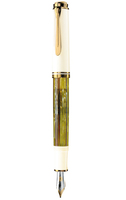 [15268938000] Pelikan Souverän 400 - Gold - White - Built-in filling system - Gold/Rhodium - Medium - Ambidextrous - Germany