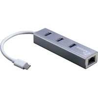[7515781000] Inter-Tech Argus IT-410-S - USB 3.2 Gen 1 (3.1 Gen 1) Type-C - RJ-45,USB 3.2 Gen 1 (3.1 Gen 1) Type-A - Grau - Aluminium - LAN,USB - Gigabit Ethernet