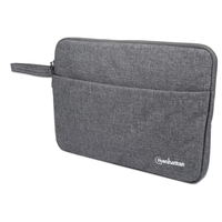 [9047763000] Manhattan Seattle Laptop Sleeve 14.5" - Grey - Padded - Extra Soft Internal Cushioning - Main Compartment with double zips - Zippered Front Pocket - Carry Loop - Water Resistant and Durable - Notebook Slipcase - Three Year Warranty - Sleeve case - 36.8 cm (14.5") -