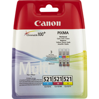 [927526000] Canon CLI-521 C/M/Y Colour Ink Cartridge Multipack - Pigment-based ink - 3 pc(s)