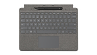 Microsoft Surface Typecover Alcantara with pen storage/ With pen Platinum Pro 8 & X & 9 - QWERTY - English - Touchpad - Microsoft - Surface Pro 8 Surface Pro X - Platinum