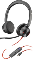 [8888293000] Poly Blackwire 8225 - Kopfhörer - Kopfband - Büro/Callcenter - Schwarz - Binaural - Lautstärke + - Lautsärke -
