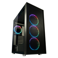 [502352000] LC-Power Gehäuse Gaming 802B-ON Black Wandererd_X RGB black retail - PS/2 - Silber