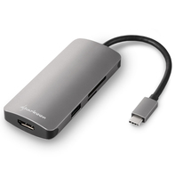 [7369716000] Sharkoon USB 3.0 Type C Multiport Adapter - USB 3.2 Gen 1 (3.1 Gen 1) Type-C - HDMI,USB 3.2 Gen 1 (3.1 Gen 1) Type-A,USB 3.2 Gen 1 (3.1 Gen 1) Type-C - USB 3.2 Gen 1 (3.1 Gen 1) - MMC,SD - 5000 Mbit/s - Grey