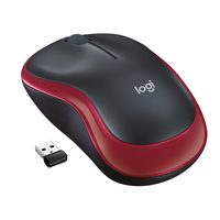 [1955941000] Logitech M185 - Beidhändig - Optisch - RF Wireless - 1000 DPI - Schwarz - Rot