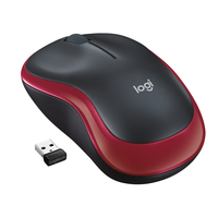 [1955941000] Logitech Wireless Mouse M185 - Ambidextrous - Optical - RF Wireless - 1000 DPI - Black - Red