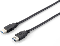 Equip 128398 - 2 m - USB A - USB A - USB 3.2 Gen 1 (3.1 Gen 1) - Männlich/Weiblich - Schwarz