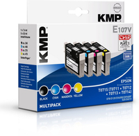 [3625635000] KMP E107V - Tinte auf Pigmentbasis - Schwarz - Cyan - Magenta - Gelb - Multipack - Epson Stylus D78 - D92 - D120 Epson Stylus DX4000 - DX4050 - DX4400 - DX4450 - DX5000 - DX5050 - DX6000,... - 4 Stück(e) - 7,4 ml